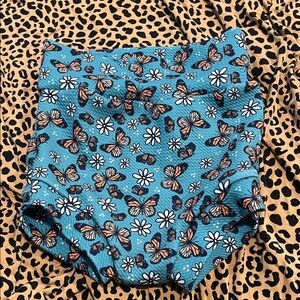 Small Shop 2t Bummies— Teal w/ Monarch Butterfly Print